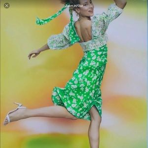 Plus Size Rixo Green Daisy Midi Dress